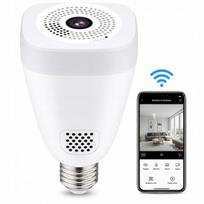 WiFi kamera lemputėje E27 3MP 360° Fish Eye judesio aptikimas