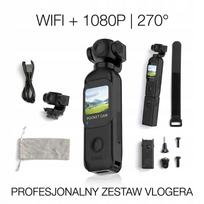 Kišeninė Full HD WiFi kamera, 270° pasukamas objektyvas, 1080P, sportui