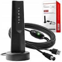 Kambario antena DVB-T2 TV 4K MUX-8 VHF UHF LTE su 5 m stiprintuvo kabeliu