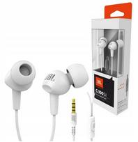 Ausinės į ausis JBL C100SI baltos, 3.5 mm jungtis, laidinis valdymas