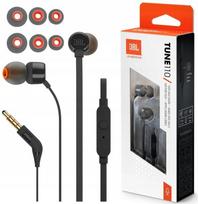 Laidinės ausinės JBL TUNE 110 su mikrofonu, juodos