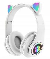 Belaidės Bluetooth ausinės su LED katės ausytėmis ir radiju