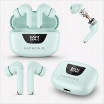 Belaidės ausinės Harmoniq Wireless Earbuds Bluetooth USB-C mėtinės