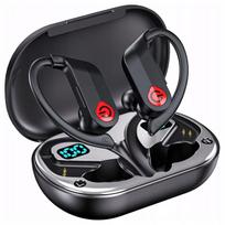 Belaidės Bluetooth ausinės BT 5.3 su mikrofonu, juodos