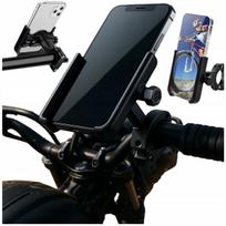 Telefono laikiklis dviračiui ir motociklui, 360° metalinis, reguliuojamas, SOLID