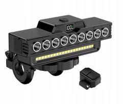 Dviračio signalas su galinga 9 LED + 21 SMD USB LCD lempa