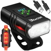 Dviračio LED priekinis ir galinis žibintas su USB įkrovimu
