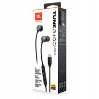 Laidinės ausinės JBL Tune 310C USB-C su mikrofonu, juodos
