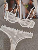 French sexy underwear ultra-thin half cup embroidered lace bra large chest small size erotic underwear S