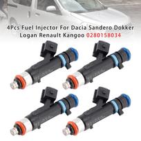4Pcs Fuel Injector For Dacia Sandero Dokker Logan Renault Kangoo 0280158034