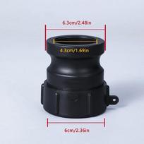Thicken Female Connector Ibc Tank Adapter 60mm Female Camlock Coupler Pp Material Camlock Fitting black
