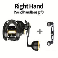 16KG Drag Power Fishing Reels Carbon Body Retrieve Lightweight Spinning Baitcasting Reel for Freshwater Saltwater Baitcaster 260319 Left Hand black