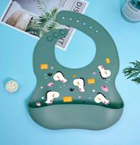 Waterproof Silicone 3D Baby Feeding Bib: Dustproof, Stain-proof, Wash-free gray