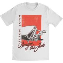 Elton John Men's Bennie and The Jets Slim Fit T-Shirt White L įvairiaspalvis