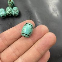 Optimized Turquoise Carved Tube, Turtle Shell, and Lotus Beads for DIY Jewelry Accessories Approx. 13*25 mm