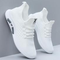Men Shoe Breathable Sports Shoes Soft Sole Running Shoe Casual Lightweight Mesh Shoes Casual Sneaker 44 white