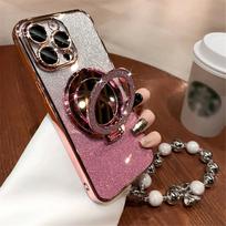 Redmi Note 14 Pro Glitter Mirror Bracket Gradient Case For Xiaomi Redmi Note 13 Pro 5G 4G Note 13 Pro+ Plus Cover With Bracelet Redmi Note 13 4g