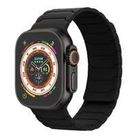 Magnetinis dirželis Apple Watch dirželiui Ultra 2 49mm 46mm 44mm 41mm 45mm 42mm silikoninė apyrankė iwatch Series 10 9 8 7 6 5 4 SE dirželis 38 40 41mm S10-42mm juoda