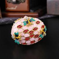 Enamel craft bee honeycomb lace storage box jewelry box ring stud earrings necklace box dresser ornament 5.9*4.5*4.8