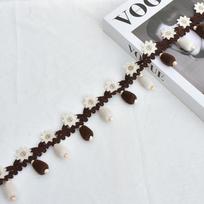 1M Wooden Bead Tassel Fringe Curtain Lace Trim Pom Pom Ball For Sewing Curtain Sofa Pillow Home Upholstery DIY Accessories 1M