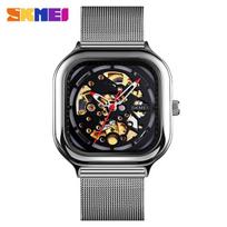 Men's watches Skeleton gear transparent bottom square creative automatic mechanical watch sidabras