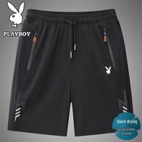 PLAYBOY Men's Ice Silk Casual Shorts 3XL juoda