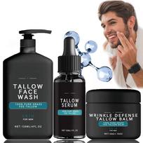 Wrinkle Defense Tallow Balm, Tallow Face Moisturizer, Natural Tallow Men's Face Wash, Beef Tallow for Skin Face Moisturizer, Anti-Wrinkle Night Serum juoda