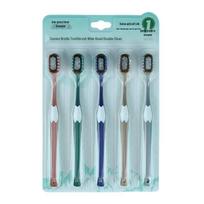 Premium Adult Soft Bristle Toothbrush - Ultra-Fine Spiral Bristles, Wide Head, Couple & Family Pack, Mountain Shape