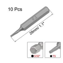 10pcs T5 T6 Torx Screwdriver Bit Set 5/32 Inch Hex Shank Torx Bits  28mm Length S2 Screw Driver Kit Repair Hand Tools