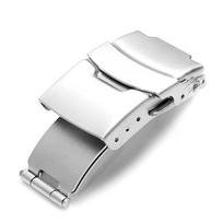 Watch Buckle for Seiko 304 Stainless Steel Diving Style Fold Deployment Clasp 18mm 20mm 22mm 24mm Watch Band Double Click Button 20mm white