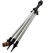 360-Degree Garden Automatic Rotating Sprinkler Stainless Steel Tripod Set Irrigation Stand Water Jet Garden Lawn Sprinkler Tool gray