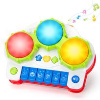 Children'S Three-Sided Drum Electronic Keyboard Toy Switchable In 4 Modes Suitable For Toddler Playparent-Kids Interactionpu blue