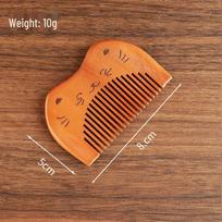 Portable Authentic Peach Wood Pocket Comb - Fine Teeth for Smooth Hair Massage