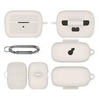 Wireless Earbuds Protective Shell for Anker Soundcore C50i Earbuds Charging Case with Carabiner Shockproof Protective Skin Case smėlis