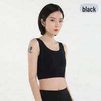 Seamless Pullover Chest Binder Bra for Women with Large Bust - T-Back Sports Vest 2XL juoda