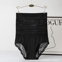 High Waist Tummy Control Lace Trim Shaping Panties Breathable Mesh Compression Shapewear Underwear for Women S