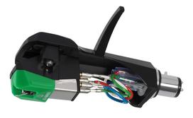 Audio Technica Audio-Technica AT-VM95E/H VM-Type Stereo Cartridge Elliptical Stylus Headshell AT-HS6 Record Player Needle Green žalia