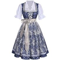 Women's Vintage Lace Bodice Dress - Oktoberfest Costume with , Elegant Bustier Top for Bavarian Party L