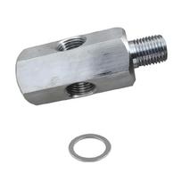 Multiple Port Oil Pressure Adapter M10X1.0 Double Threads & 1/8 NPT Side Port Steel Oil Sensors Connector for Custom Setups