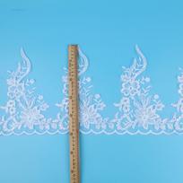 Width 26 Cm Bone Lace Lace Sequin Clothing Patch Bridal Accessories Wedding Dress Veil Clothing Accessories Bleached/crystal sheet/width 26CM