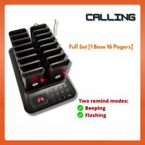 Restaurant 16 Pagers Wireless Number Calling System Two Remind Modes Customer Service Management Paging System 1 Host 16 Pager