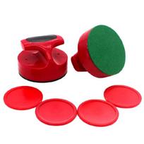 Home Standard Air Hockey Paddle and Pucks 94mm Table Hockey Pusher Set raudona