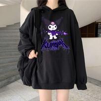 Japoniški Anime Sanrio Kuromi Mielas Moteriškas Džemperis Studentų Y2K Palaidinė Pavasariui ir Rudeniui Lauko Sportui ir Laisvalaikiui Megztinis 2XL juoda