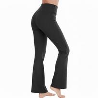 Women Flare Yoga Pants High Waist Leggings Soft Ribbed Stretchy Lounge Pants Tall Long M juoda