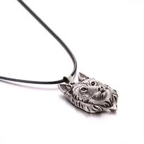 1 vnt. Tibeto sidabro vilko galvos pakabukas-amuletas, gyvūnų vikingų dovana sidabras