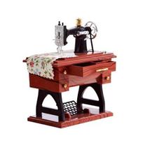 Vintage Sewing Machine Hand Crank Box Christmas Music Box Mini Wind-Up Musical Anniversary