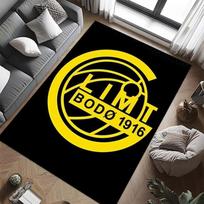 Bodo/Glimt Football Club Crest Print Area Rug Yellow Background Soccer Team Floor Carpet Sports Fan Living Room Bedroom Home Decor Mat 40x60cm( 15x23in )