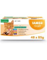 IAMS Cat Delights konservai su paukštiena, ėriena ir žuvimi, 48x85 g