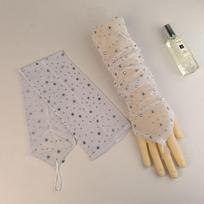 Sexy  Sparkling Diamond Mesh Elastic Gloves Evening Dinner Lace Long Thin Gloves Halloween Stage Performance Accessories