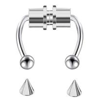 Magnetic False Nose Ring Horseshoe Ring Titanium Steel Artificial Nose Ring Non-perforated Nose Hoop Ring Piercing Jewelry CLE sidabras